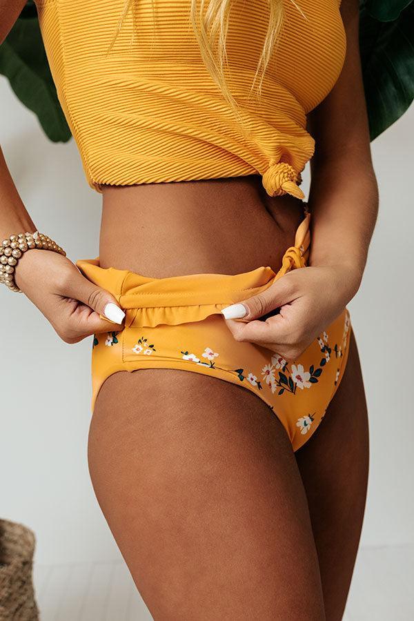 Secret Beach Midrise Reversible Bikini Bottoms in Marigold Product Image