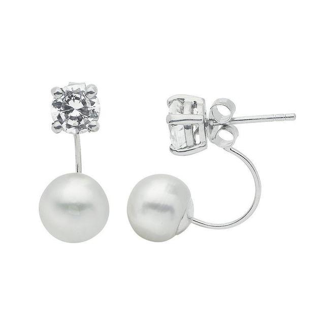 PearLustre by Imperial Sterling Silver Freshwater Cultured Pearl Front-Back Drop Earrings, Womens Product Image