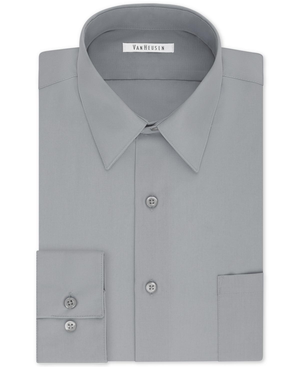 Van Heusen Mens Big & Tall Classic/Regular Fit Wrinkle Free Poplin Solid Dress Shirt Product Image