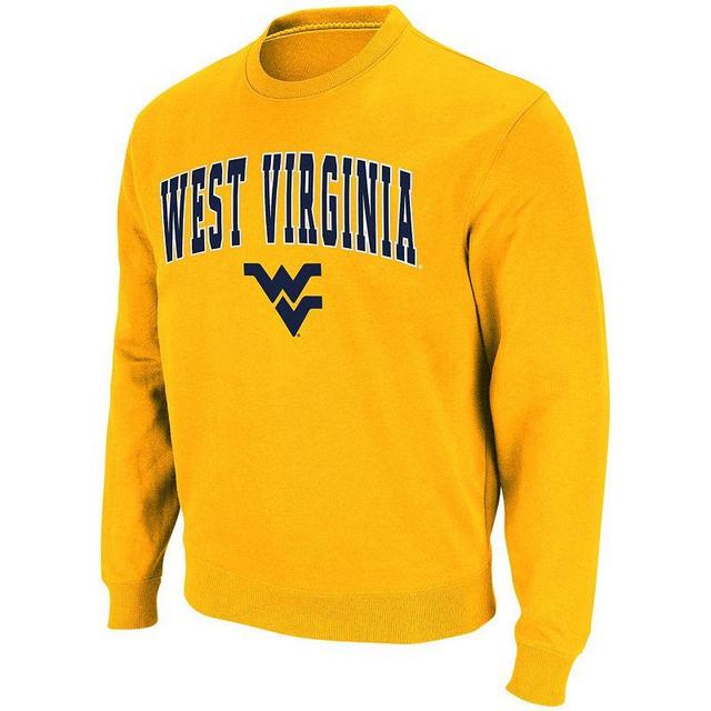 Mens Colosseum West Virginia Mountaineers Arch & Logo Crew Neck Sweatshirt Product Image