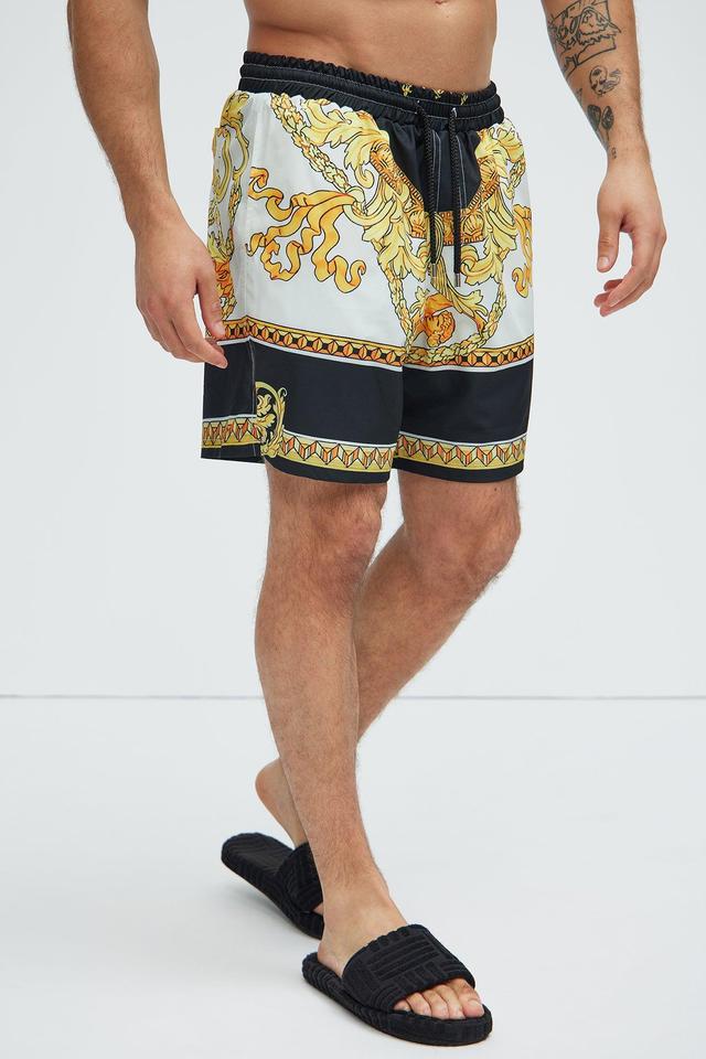 Del Roma Swim Trunks - Black/combo Product Image