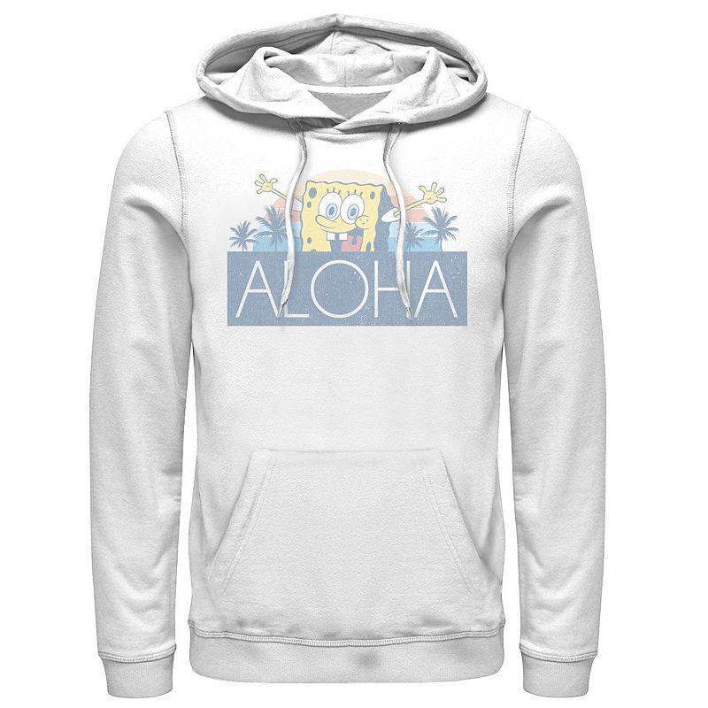 Mens Spongebob Squarepants Aloha Faded Portrait Logo Panel Hoodie Product Image