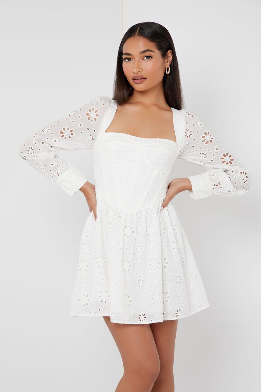 Floral Eyelet Bustier Mini Dress | Forever 21 Product Image