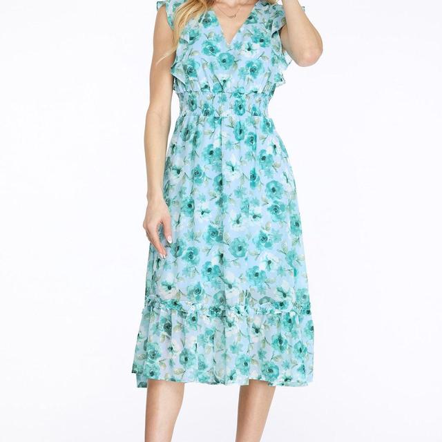 Ruffled Floral Print Woven Mini Dress Product Image