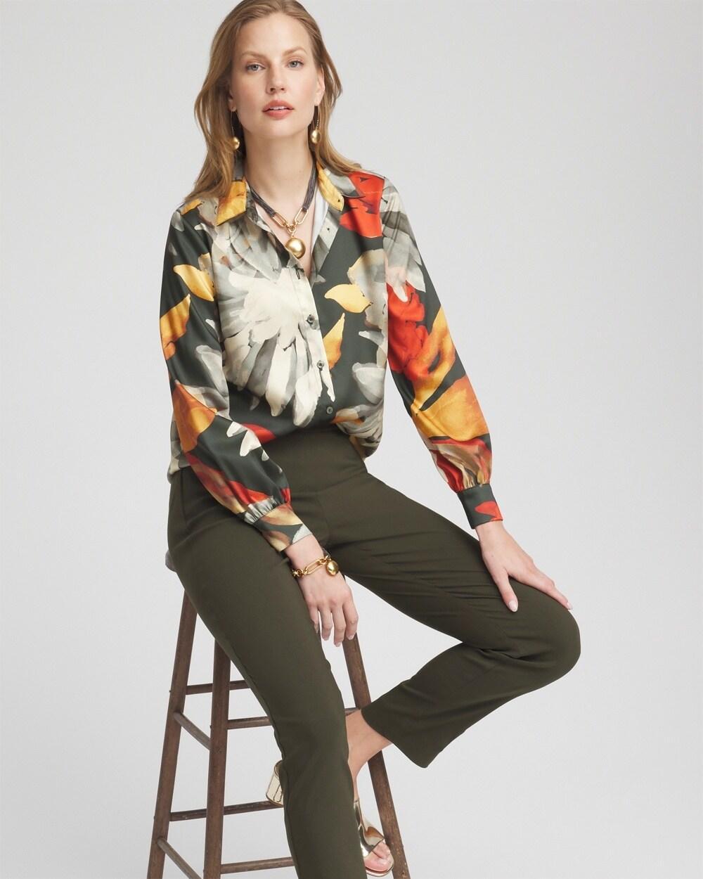 Floral Faux Silk Shirt Product Image