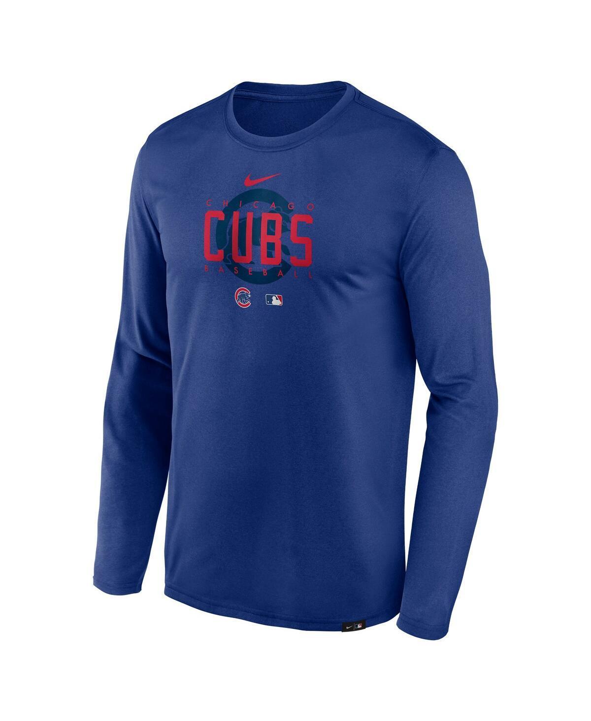 NIKE Men's  Royal Chicago Cubs Authentic Collection Team Logo Legend Performance Long Sleeve T-shirt Product Image