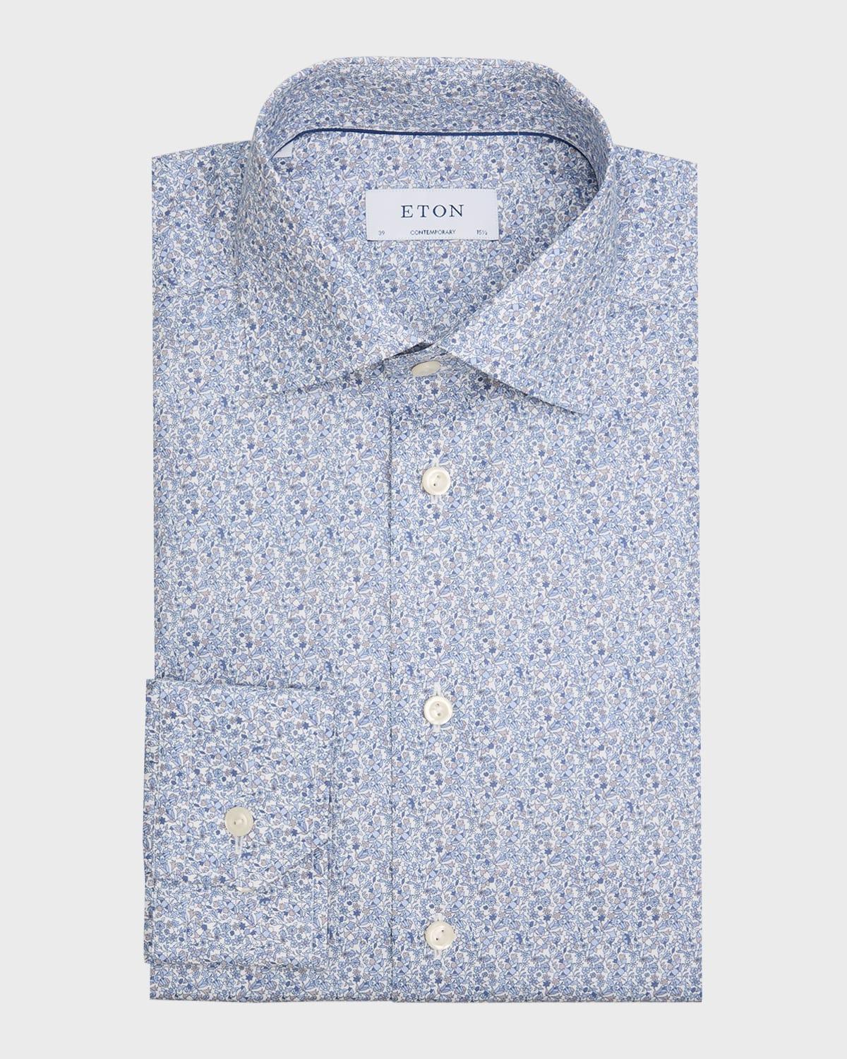 Mens Signature Twill Floral Dress Shirt Product Image