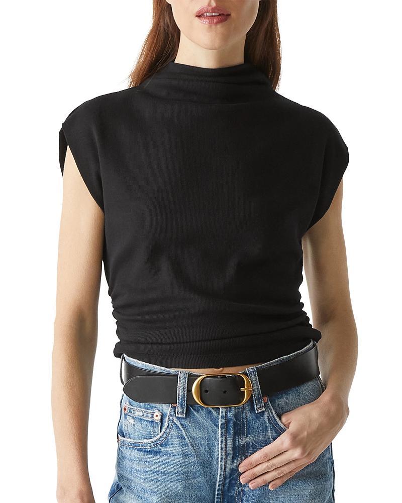 Michael Stars Amara Ruched Cowl Neck Rib T-Shirt product image