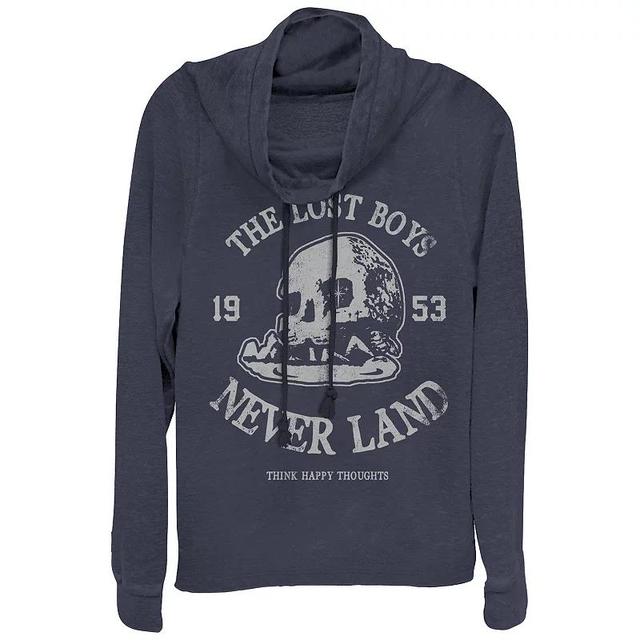 Disneys Peter Pan Womens Plus The Lost Boys 1953 Cowlneck Graphic Lightweight Long Sleeve, Girls Blue Product Image