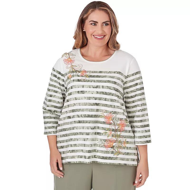 Plus Size Alfred Dunner Tie Dye Embroidery Top, Womens Product Image