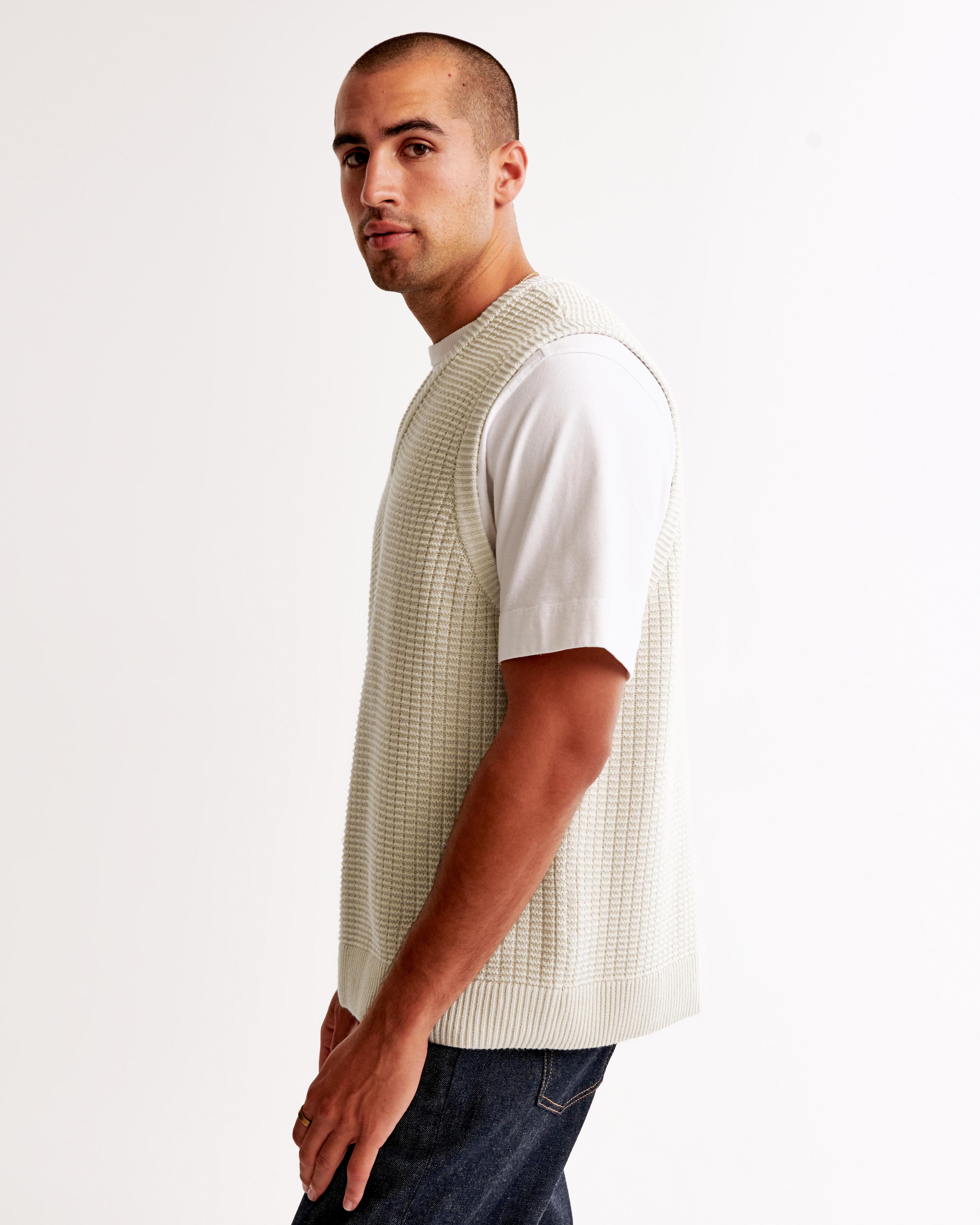 Oversized Stitchy Sweater Vest Product Image