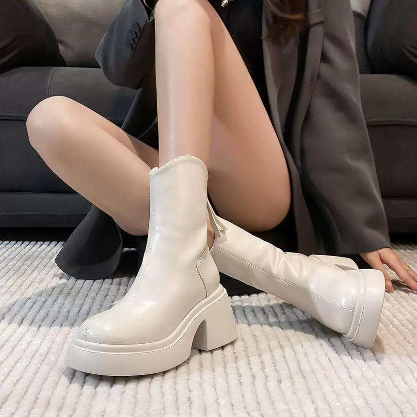 Faux Leather Platform Short Boots product image