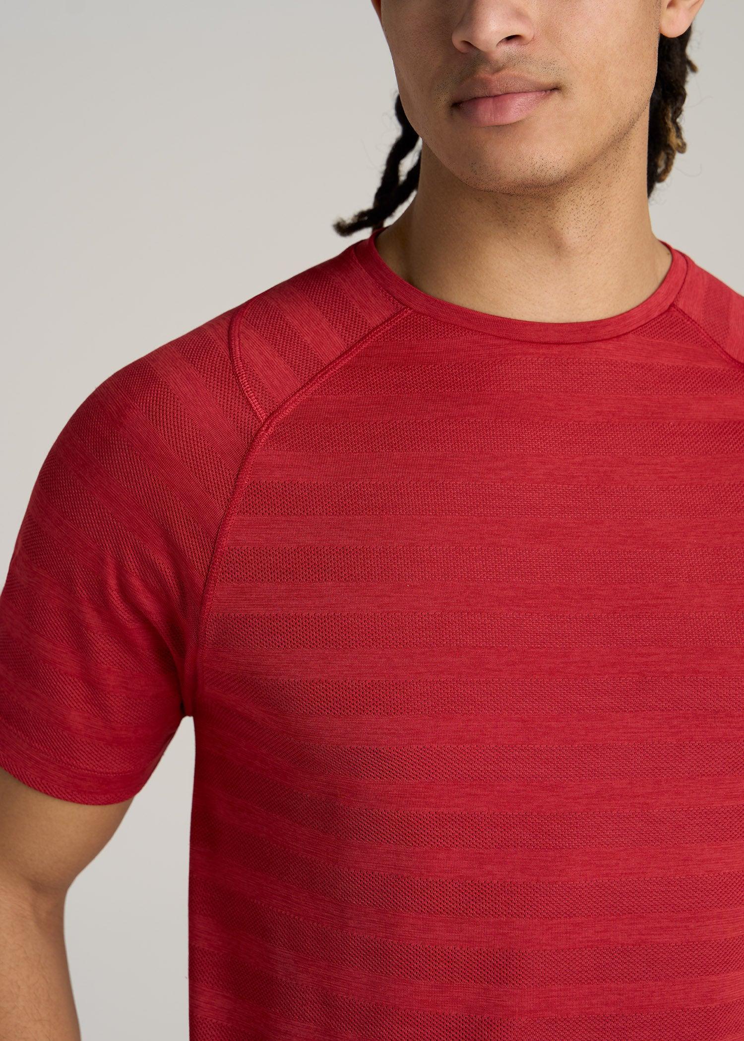 A.T. Performance MODERN-FIT Crewneck Raglan Short Sleeve T-Shirt for Tall Men in Red Heather Product Image