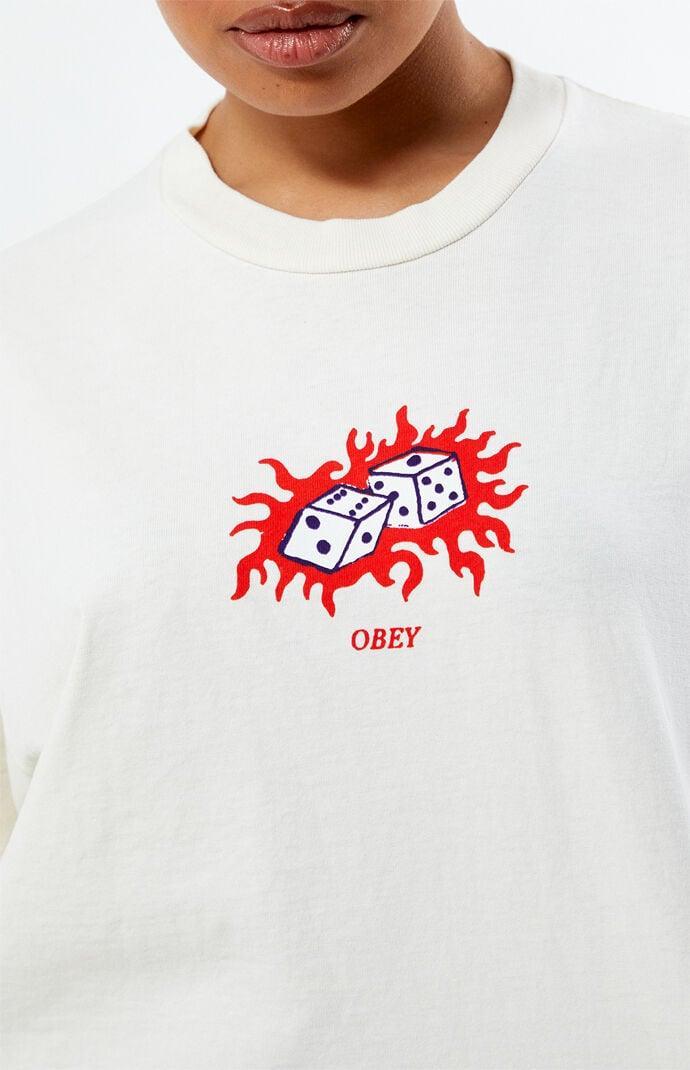 Obey Women's Flaming Dice T-Shirt Product Image