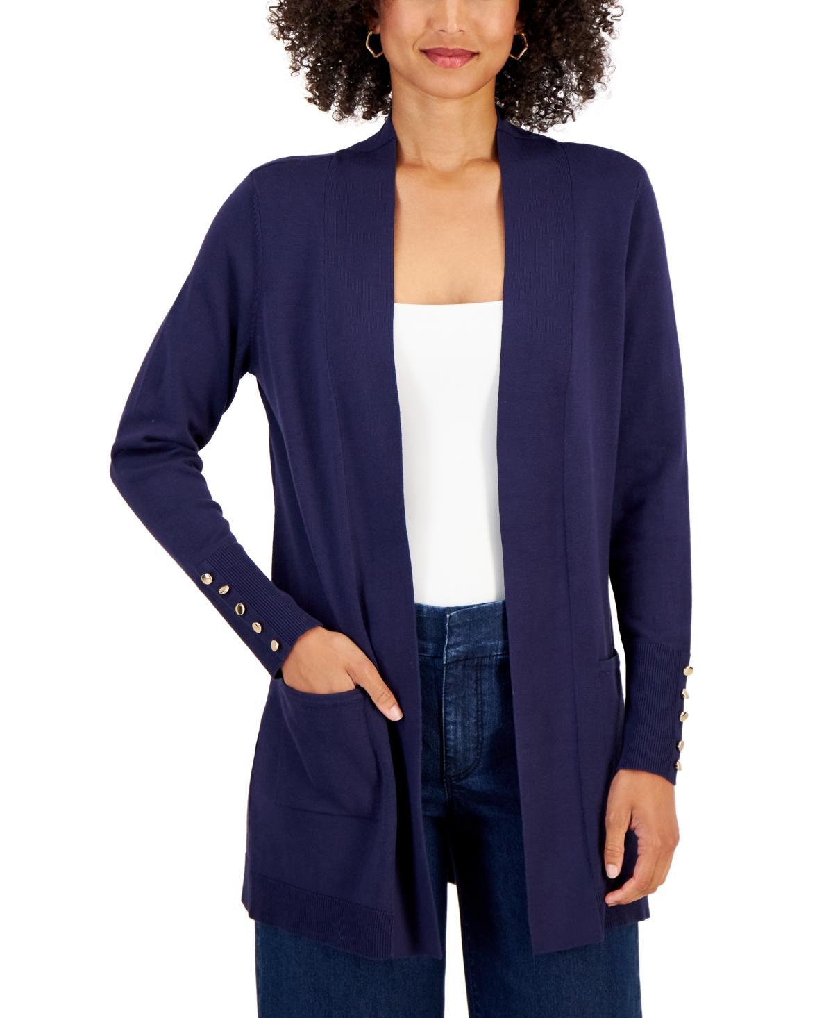 Jm Collection Womens Button-Sleeve Flyaway Cardigan, Created for Macys Product Image