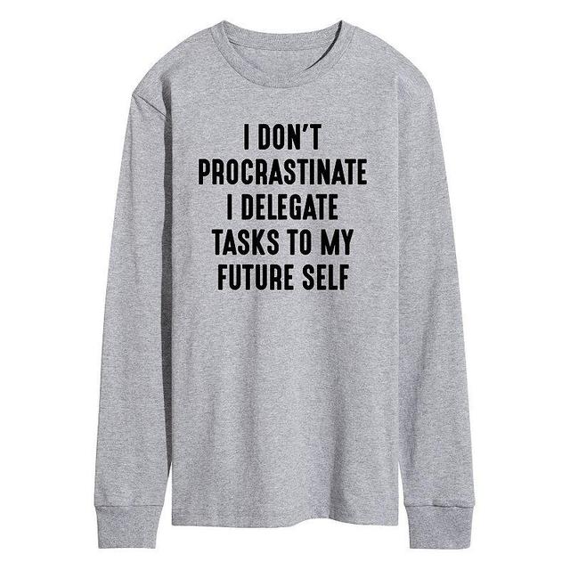 Mens I Dont Procrastinate Long Sleeve Graphic Tee Product Image