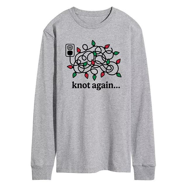 Mens Knot Again Lights Long Sleeve Graphic Tee Grey Gray Product Image