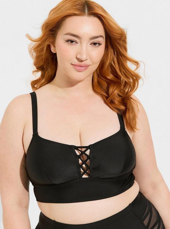 Wireless Strappy Lace Up Bikini Top Product Image