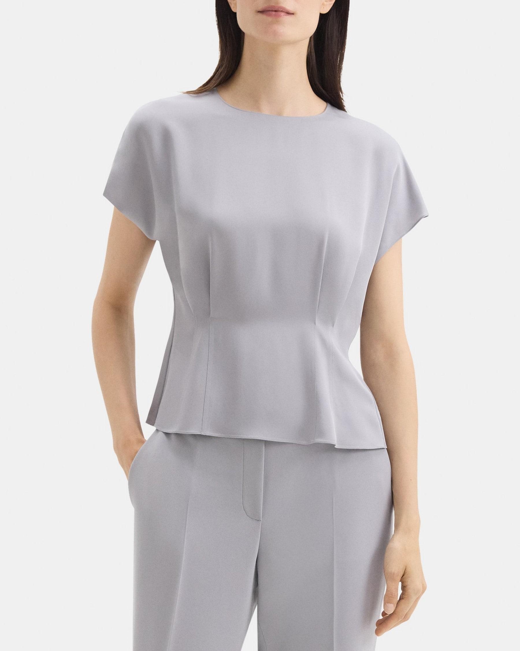 Peplum Top in Silk Product Image