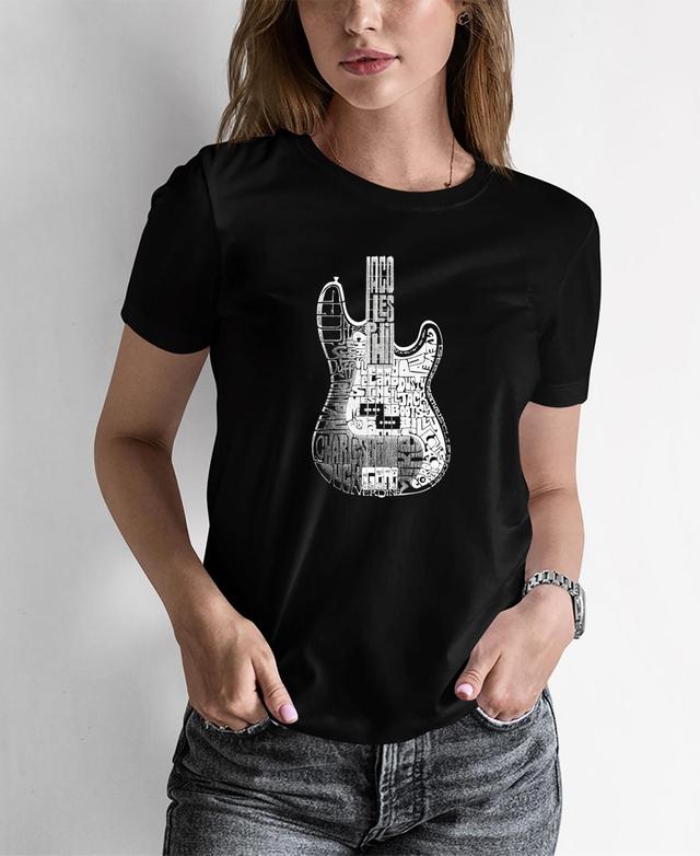 Womens Word Art Bass Guitar T-shirt Product Image