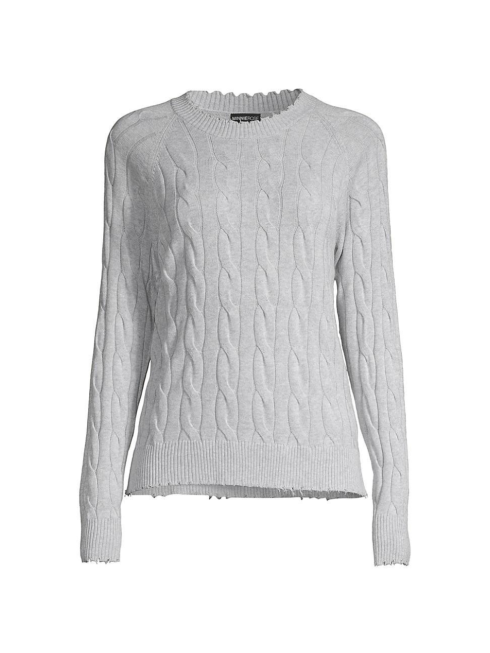 Womens Cable-Knit Sweater Product Image