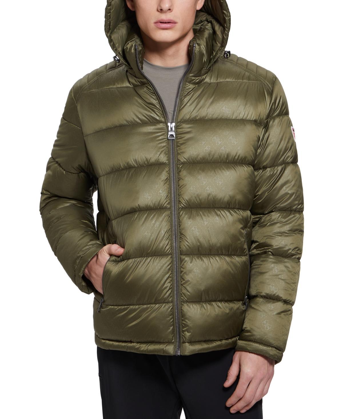 Guess Mens Adam Puffer Jacket with Removable Hood Product Image