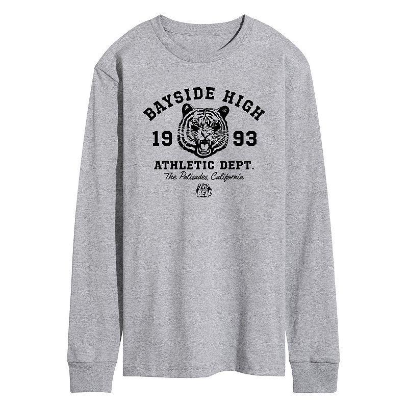 Mens Saved By The Bell Bayside High Long Sleeve Graphic Tee Athletic Grey Product Image