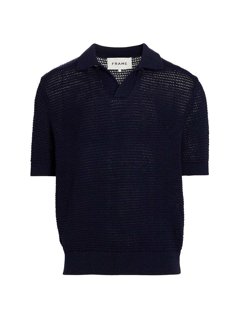 Mens Cotton-Silk Polo Sweater Product Image