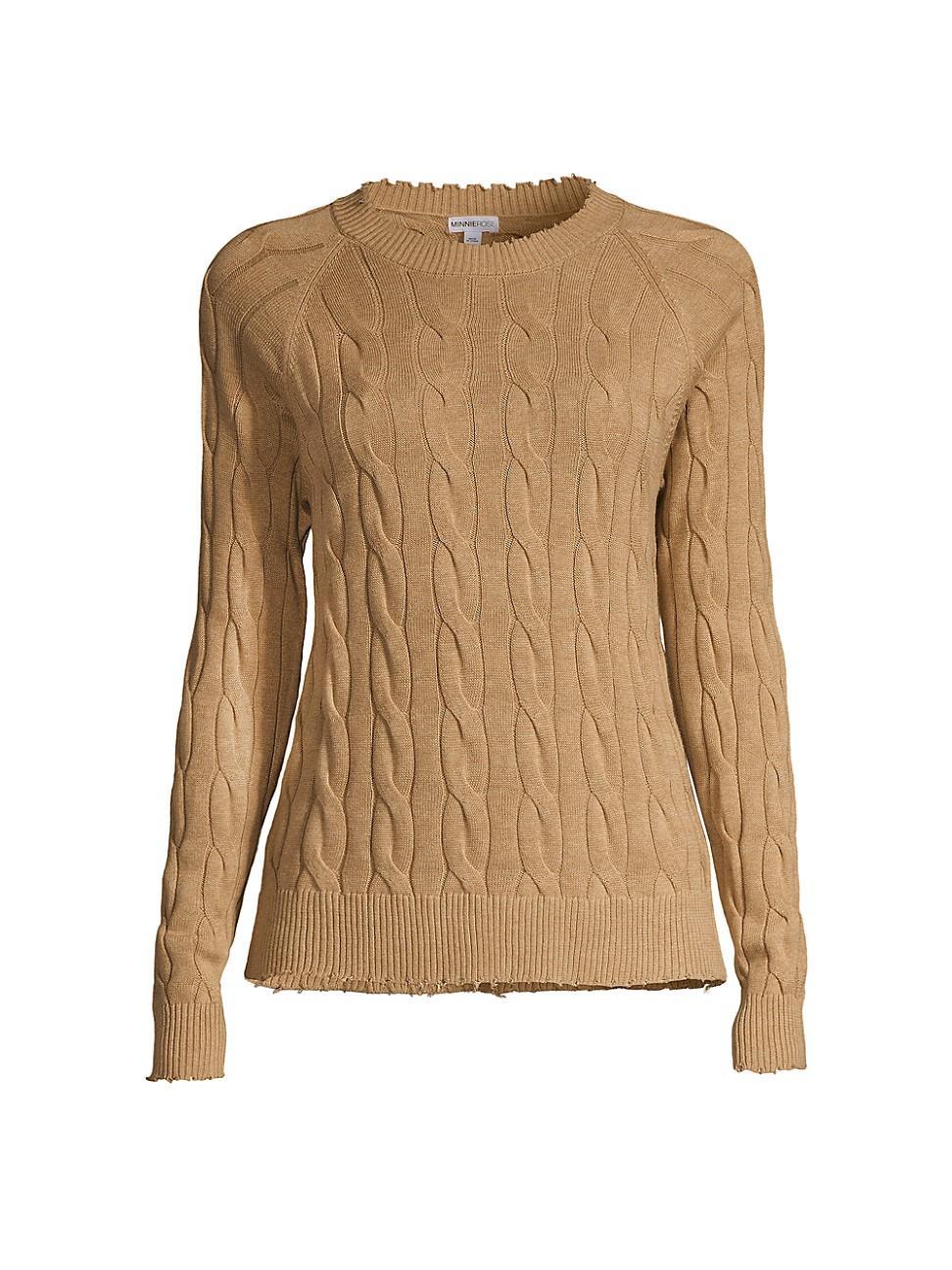 Womens Cable-Knit Sweater Product Image