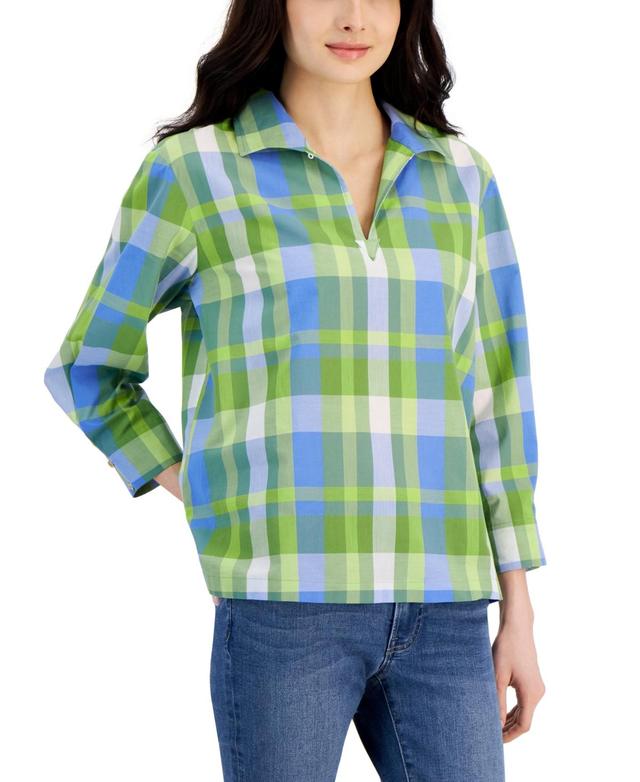 Nautica Jeans Womens Cotton Plaid Popover Sailor Top Product Image