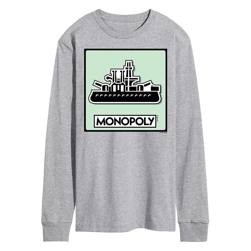 Mens Monopoly Ship Game Token Long Sleeve Graphic Tee Product Image