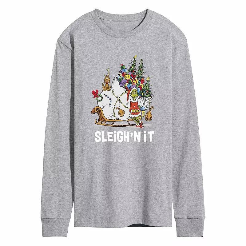 Mens The Grinch Sleighin Tee Grey Grey Product Image