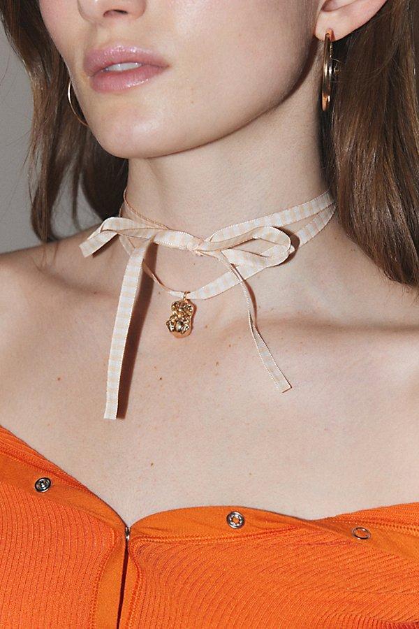 Icon Gingham Ribbon Wrap Necklace Womens at Urban Outfitters Product Image