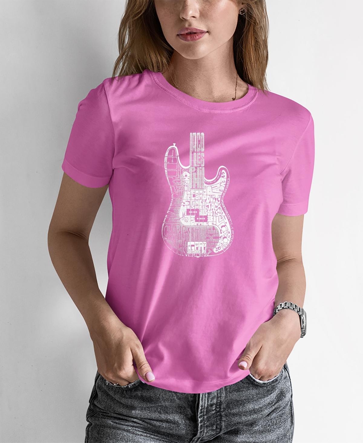 Womens Word Art Bass Guitar T-shirt Product Image