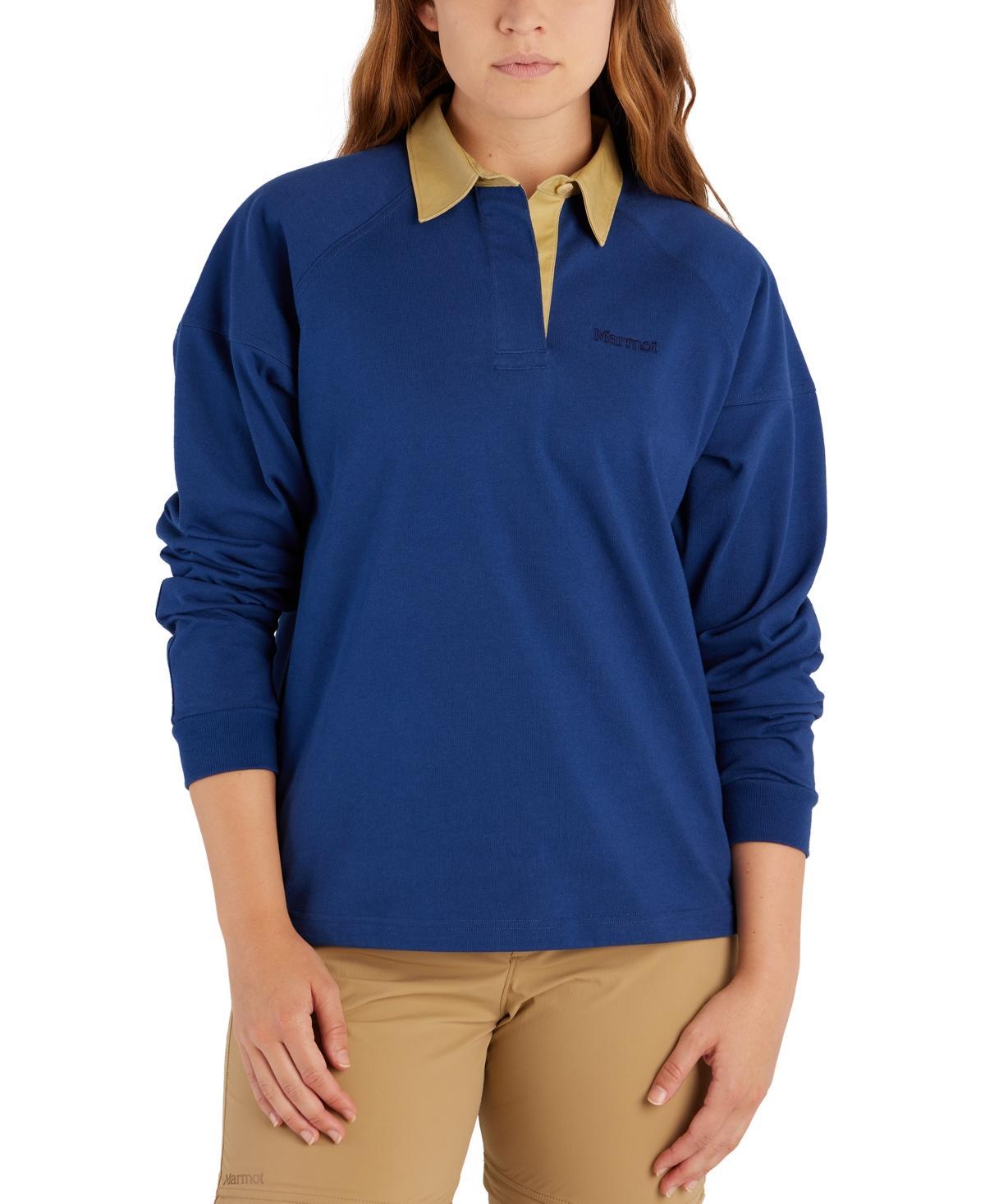 Marmot Womens Mountain Works Long-Sleeve Rugby Shirt - Twilight Blue Product Image