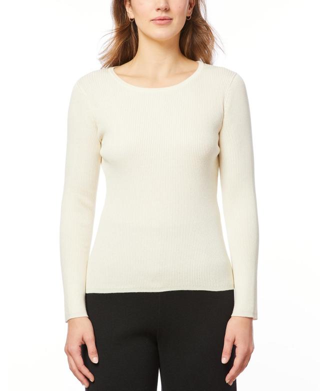 Melissa Paige Womens Ribbed Scoop-Neck Sweater, Regular & Petites Product Image