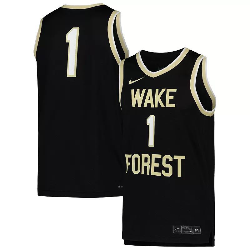 Mens Nike Black Wake Forest Demon Deacons Replica Basketball Jersey - Black Product Image