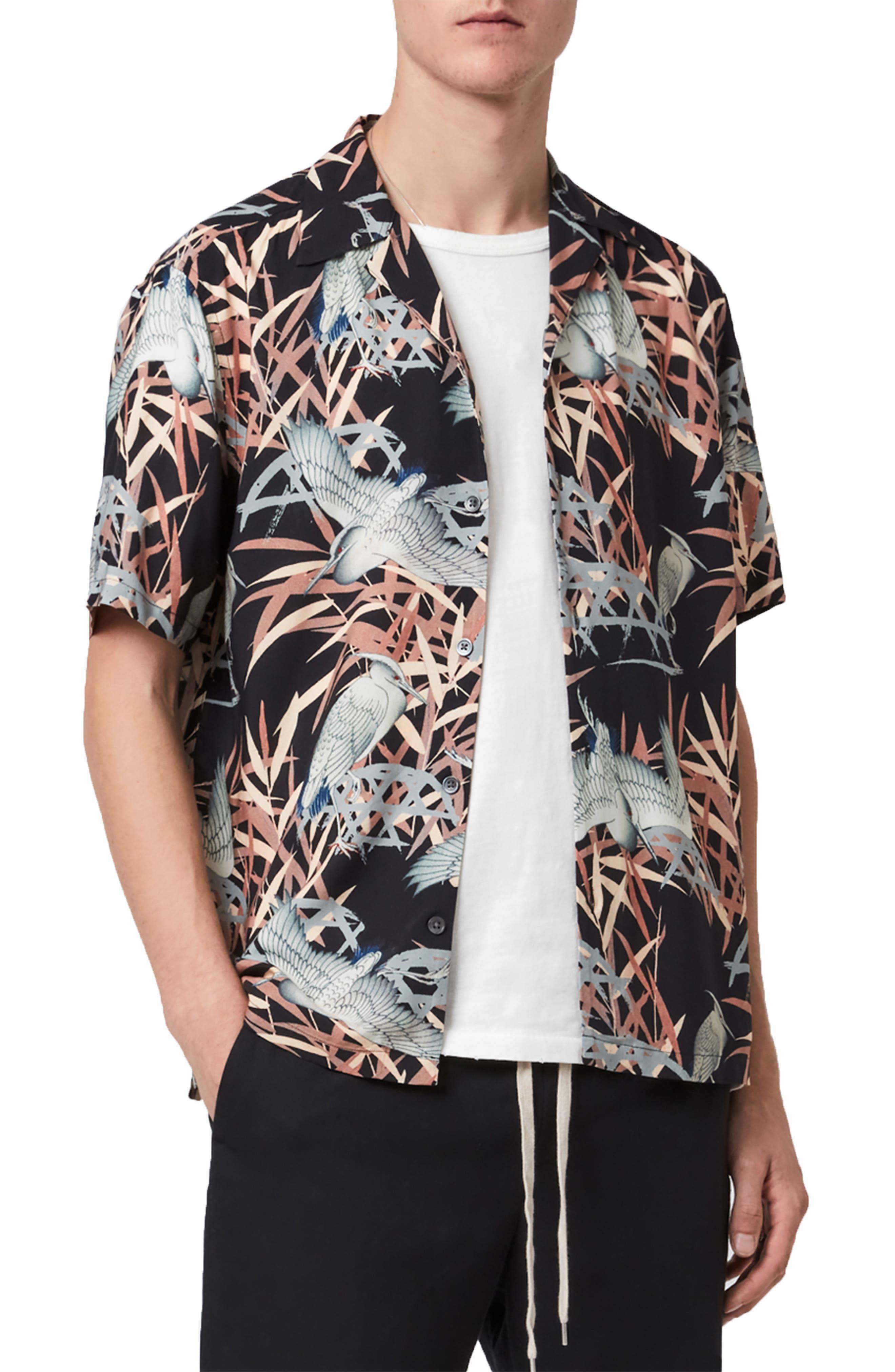 Siber Tropical Short Sleeve Button-up Shirt In Jet Black Product Image