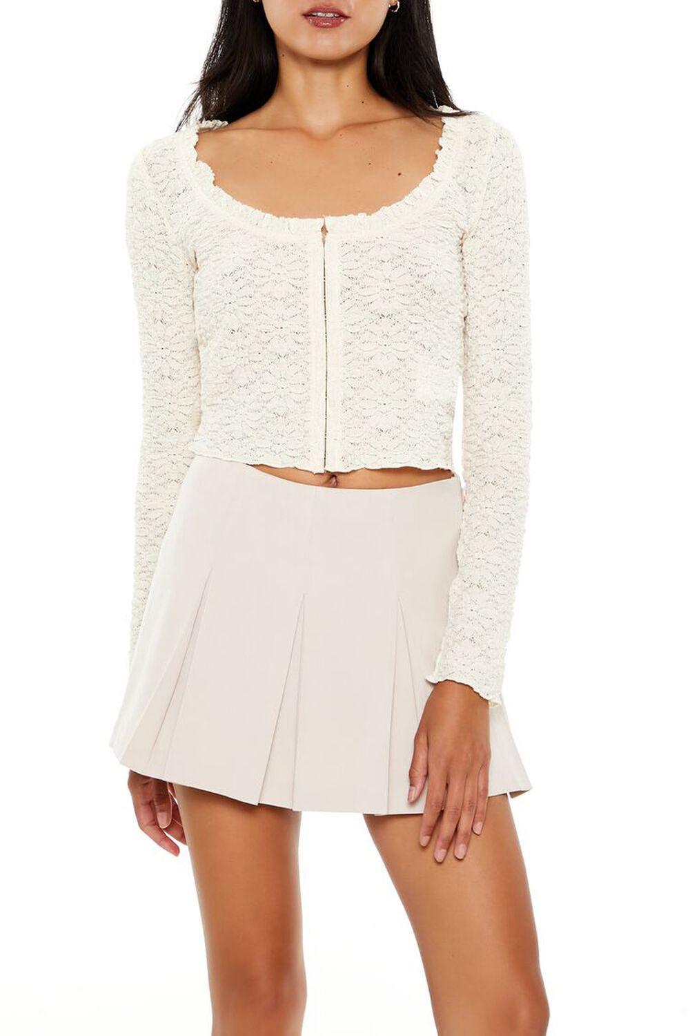 Floral Ruffle-Trim Crop Top | Forever 21 product image