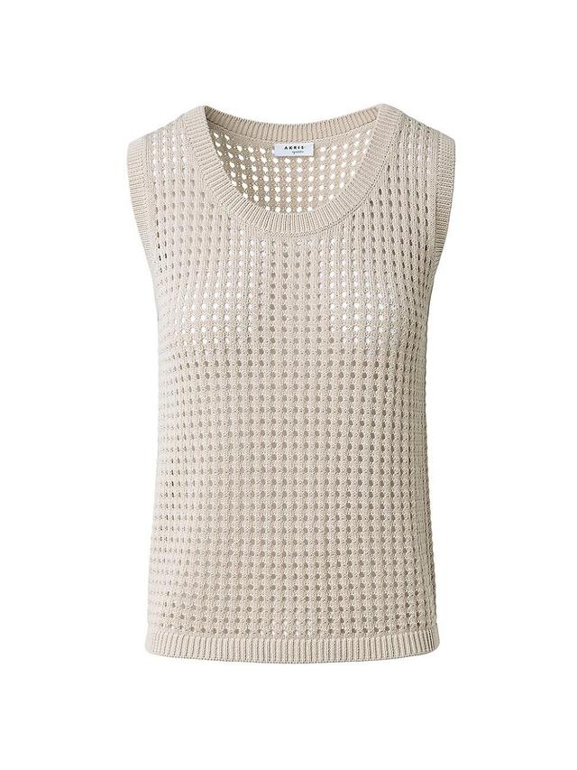 Akris punto Cotton Open Stitch Sweater Tank Product Image