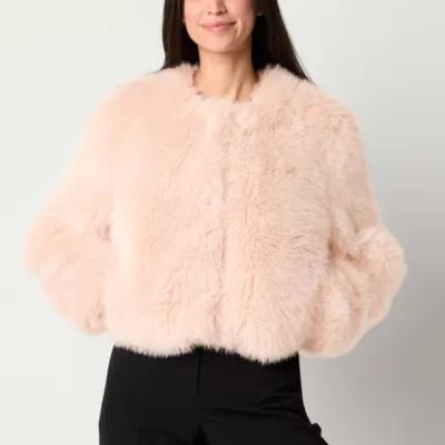 Worthington Faux Fur Heavyweight Womens Faux Fur Coat Product Image