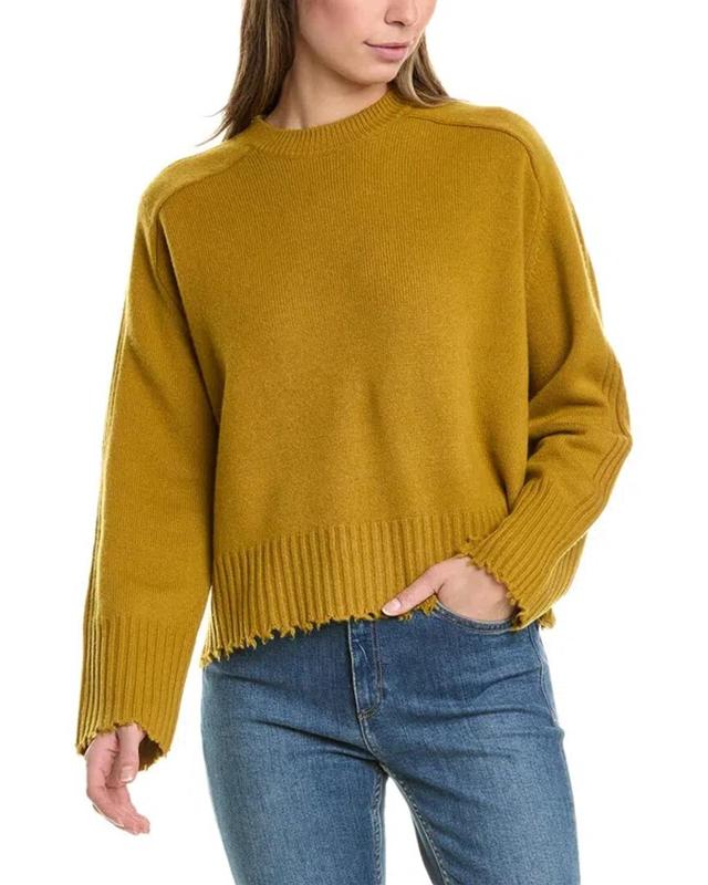 Kiera Cashmere Crew Neck Sweater In Yellow Product Image