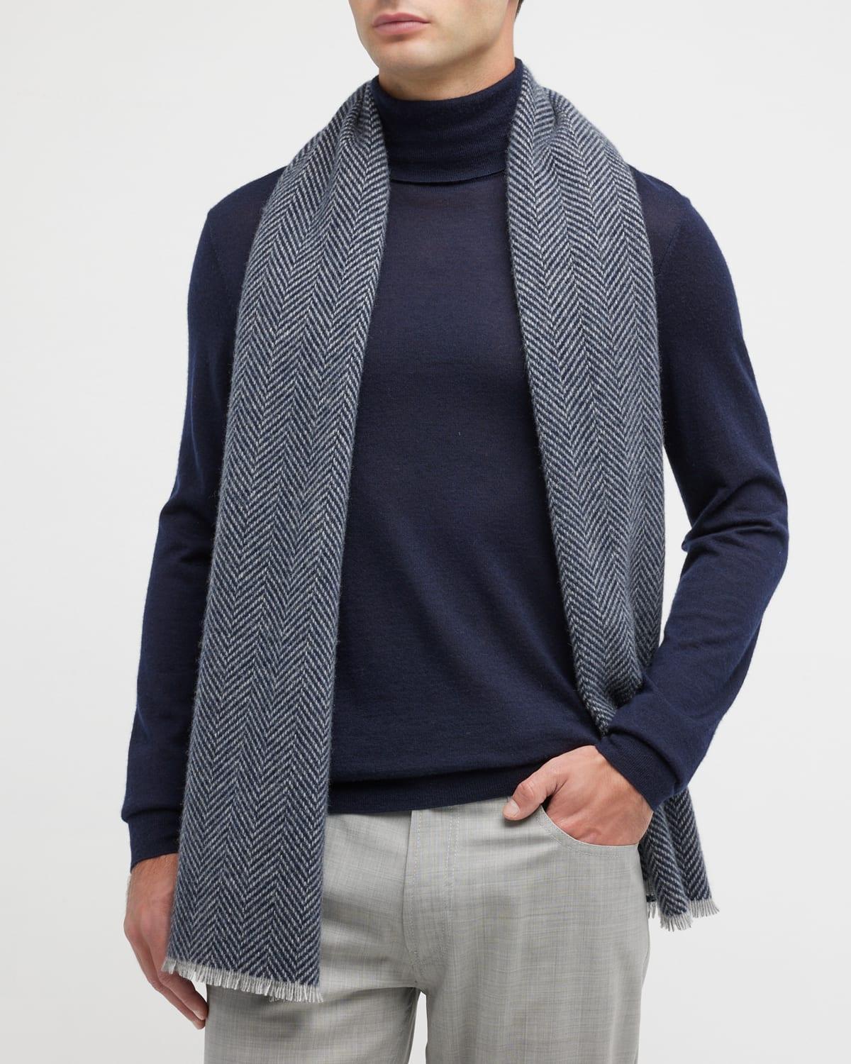 Mens Herringbone Cashmere Scarf Product Image