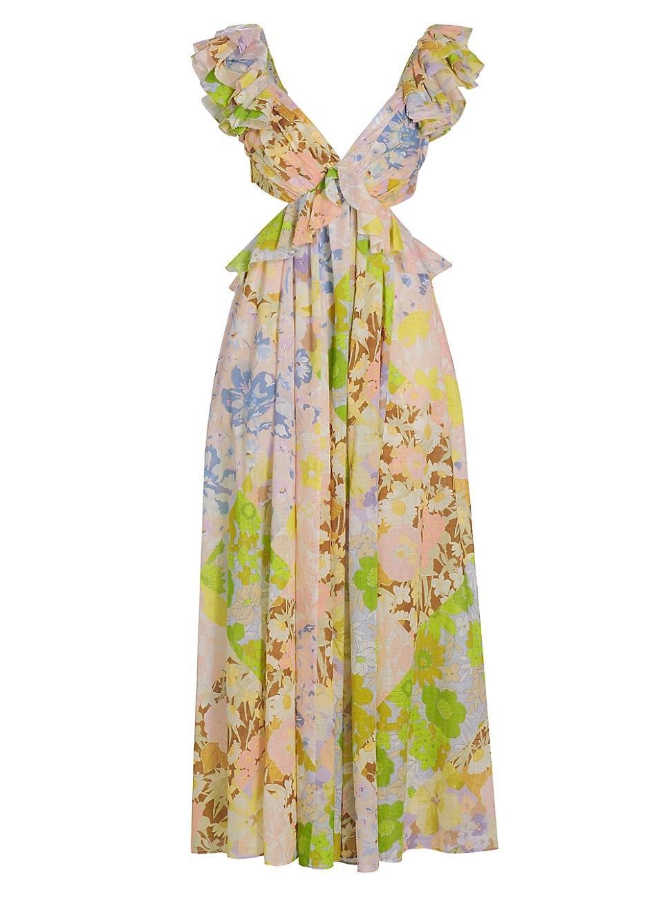 Womens Pop Floral Cut-Out Maxi Dress Product Image