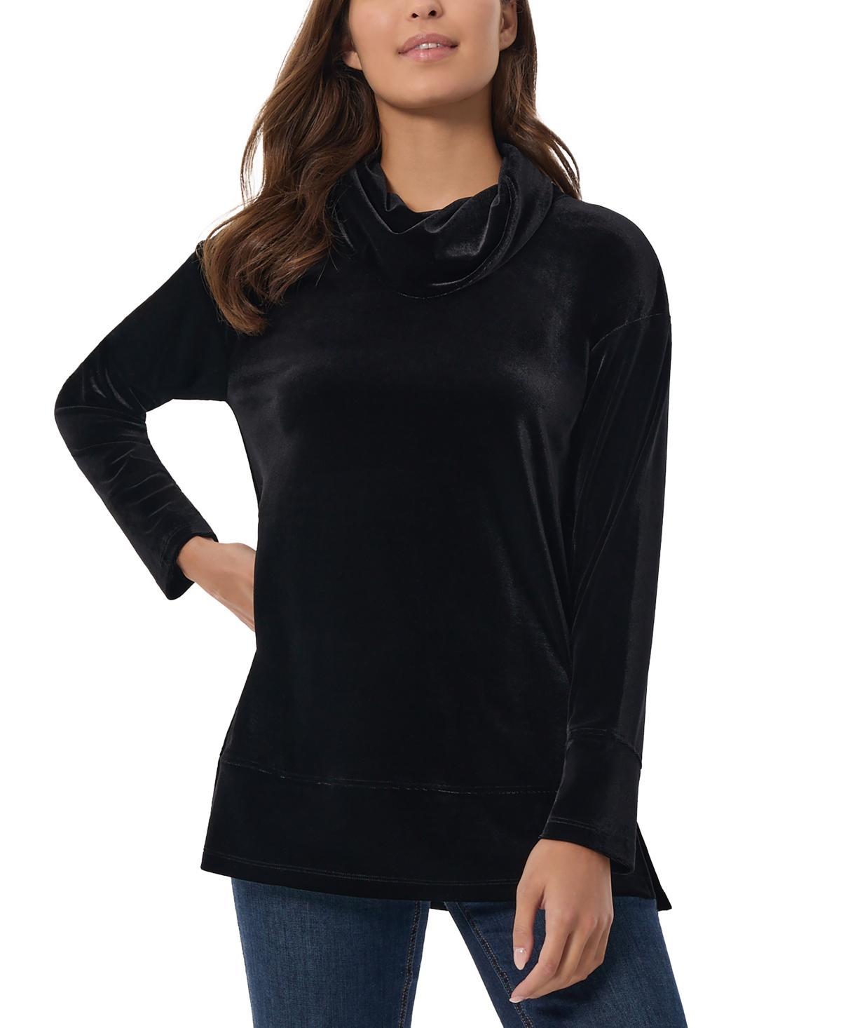 Jones New York Womens Stretch-Velour Cowlneck Top product image