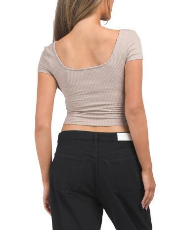 Short Sleeve Square Neck Corset Top for Women Product Image