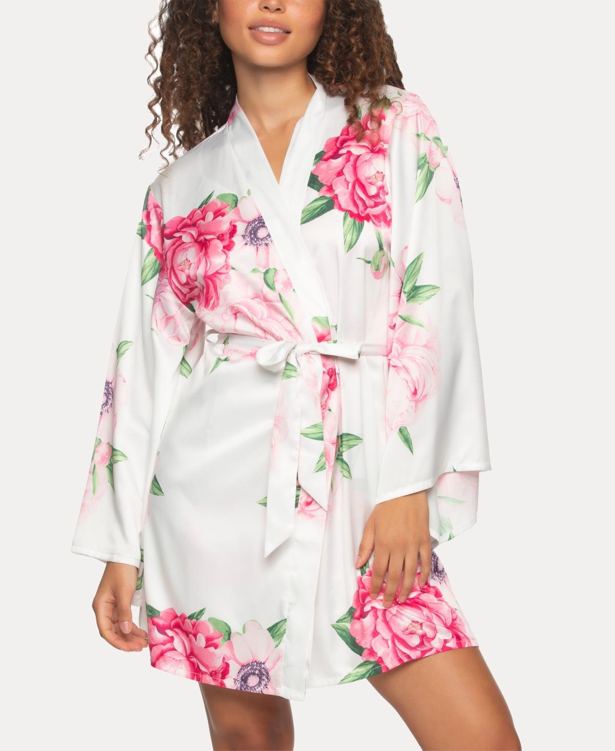 Jezebel Womens Adrienne Printed Satin Kimono Product Image