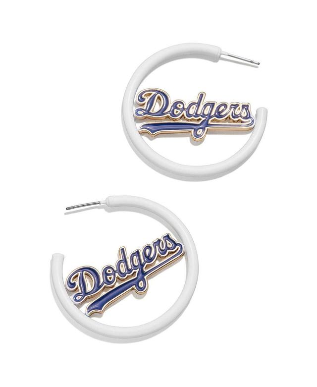 Womens Baublebar Los Angeles Dodgers Enamel Hoop Earrings Product Image