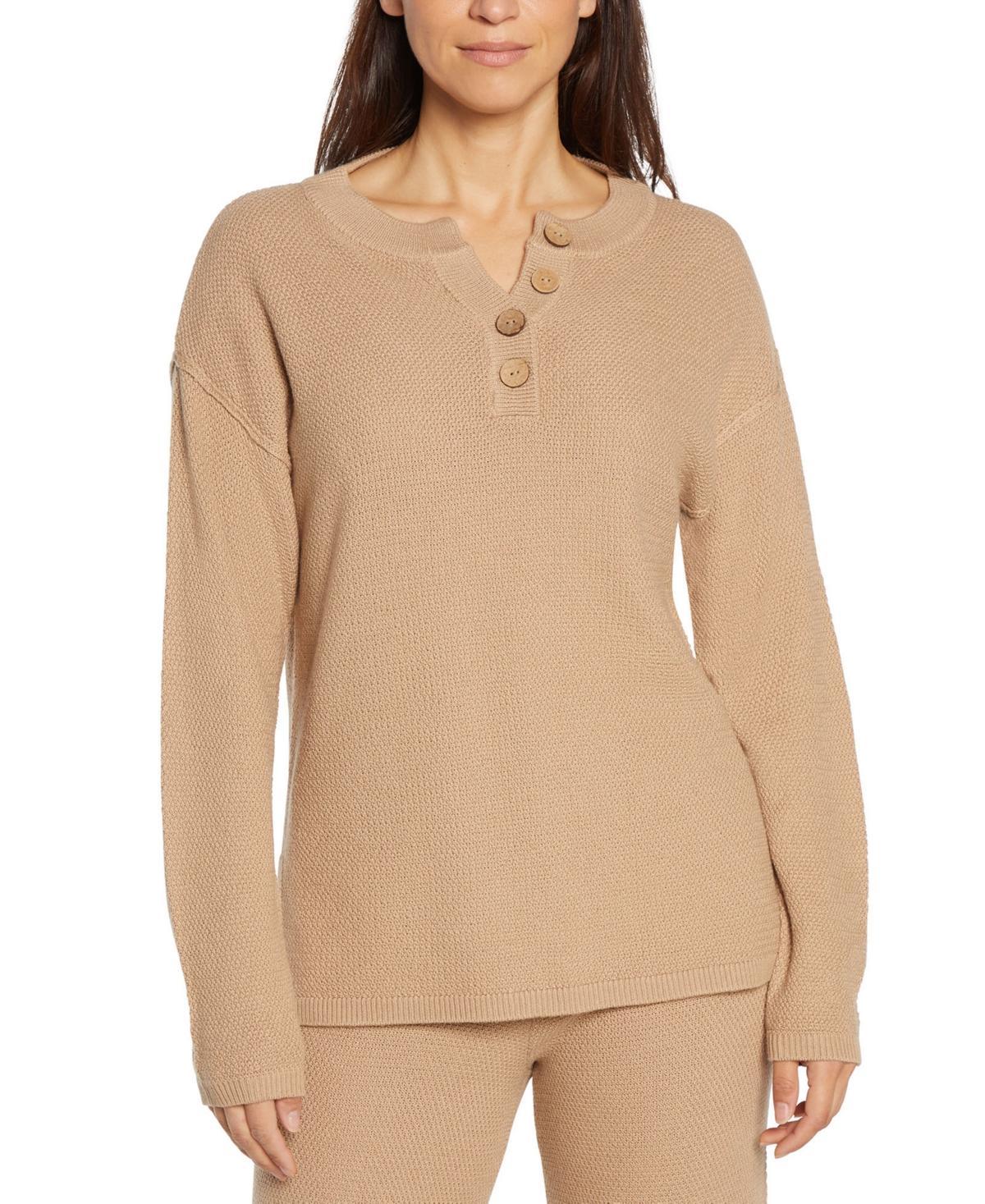 Three Dots Womens Parma Henley Long-Sleeve Top Product Image