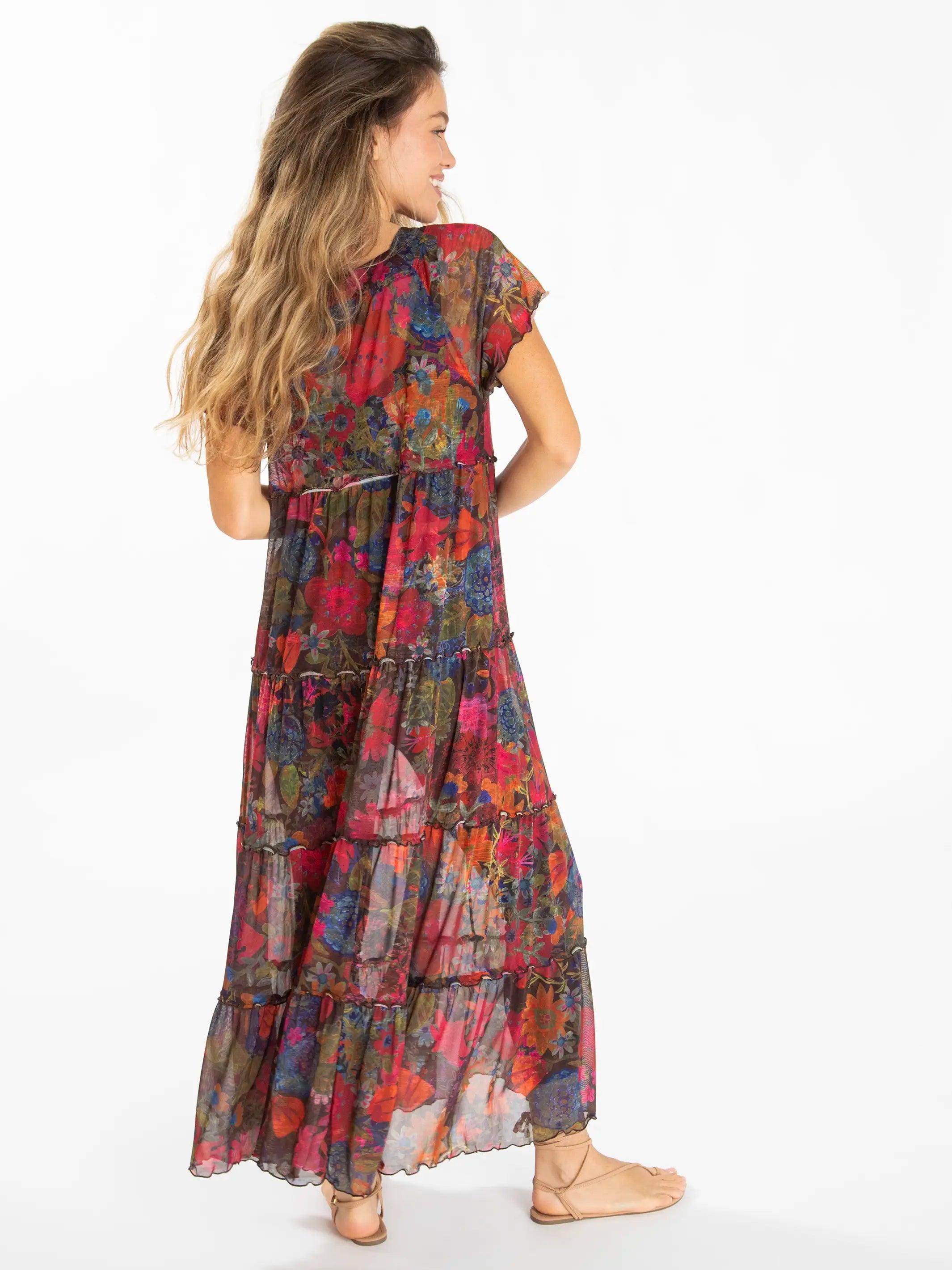 Berkley Mesh Maxi Dress - Dark Floral Garden Product Image